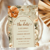 Stylish Boho Terracotta Ivory Floral Save The Date Kaart
