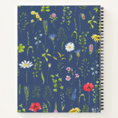Stylish Boho Wildbloemen Floral Blue Specialized Notitieboek (Achterkant)