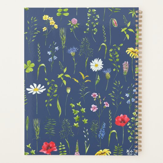 Stylish Boho Wildbloemen Floral Blue Specialized Planner (Achterkant)