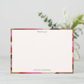 Stylish Bold 60s Geometric Border Personalized  Bedankkaart (Staand voorkant)