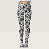 Stylish & Bold Leopard Print Black and White Leggings (Voorkant)