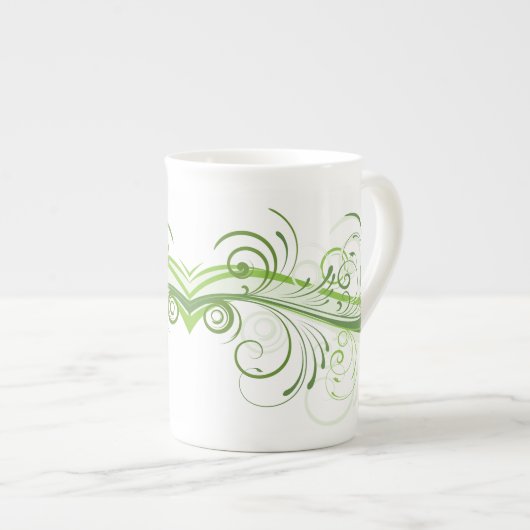 Stylish Bone China Mug with Bold Graphic Art Porselein Kop (Voorkant rechts)