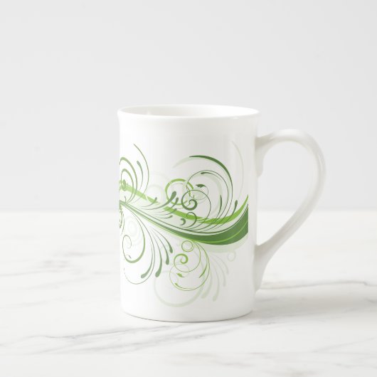 Stylish Bone China Mug with Bold Graphic Art Porselein Kop (Rechts)