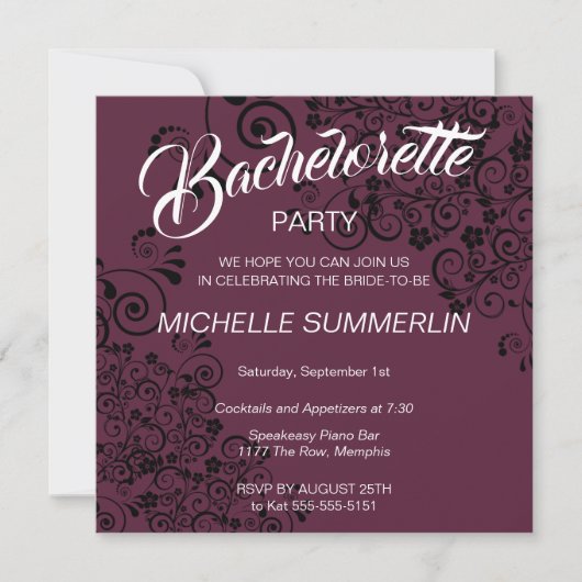 Stylish Border Bachelorette Party Invitation Kaart (Voorkant)