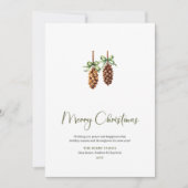 Stylish Botanical Watercolor Christmas Greeting Feestdagenkaart (Voorkant)