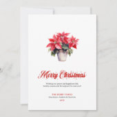 Stylish Botanical Watercolor Merry Christmas Card Feestdagenkaart (Voorkant)