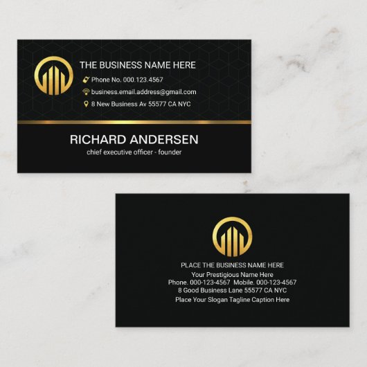 Stylish Box Patterns Business Owner Visitekaartje (Voorkant / Achterkant)