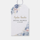 Stylish Bridal Shower with Elegant Blue Blooms Cadeaulabel (Voorkant)