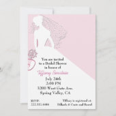 Stylish Bride in Veil Bridal Shower Invitation Kaart (Voorkant)