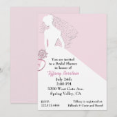 Stylish Bride in Veil Bridal Shower Invitation Kaart (Voorkant / Achterkant)