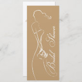 Stylish Bride Mocha Bridal Shower Invitation Kaart (Voorkant / Achterkant)