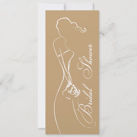 Stylish Bride Mocha Bridal Shower Invitation Kaart (Voorkant)