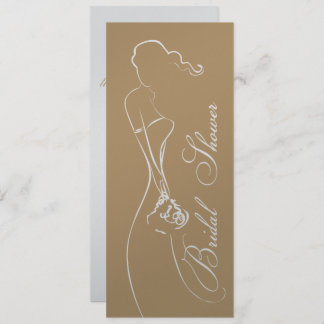 Stylish Bride Mocha Bridal Shower Invitation Kaart