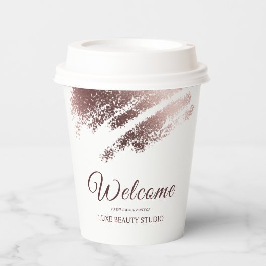 Stylish Bronze Business Event Party Papieren Bekers (Voorkant)