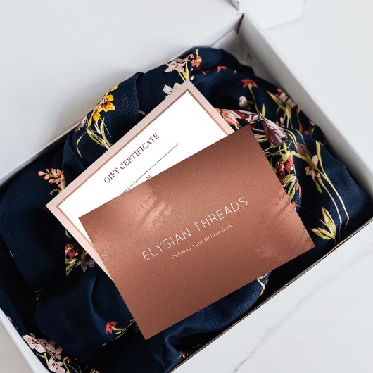 Stylish Bronze Business Gift Certificate Card Bedankkaart