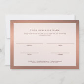 Stylish Bronze Business Gift Certificate Card Bedankkaart (Achterkant)