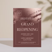 Stylish bronze business grand reopening invite kaart