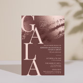 Stylish bronze editable business gala invite kaart