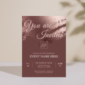 Stylish bronze editable special event invite kaart