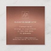 Stylish Bronze Logo First Time Discount Card Vierkante Visitekaartje (Achterkant)
