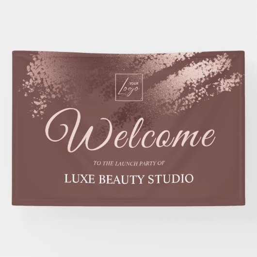 Stylish Bronze Special Event Launch Party Welcome Spandoek (Horizontaal)