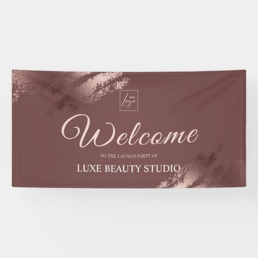 Stylish bronze special event launch party welcome spandoek (Horizontaal)