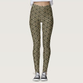 Stylish brown and tan geometric patterned leggings (Voorkant)