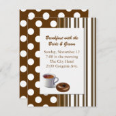 Stylish Brown and White Wedding Breakfast Invitati Kaart (Voorkant / Achterkant)