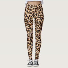 Stylish Brown Animal Print Yoga Leggings