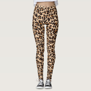 Stylish Brown Animal Print Yoga Leggings