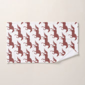 Stylish Brown Bay Horse Silhouettes on White Bad Handdoek (Handdoek)