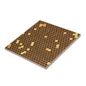 Stylish Brown Gold Honeycomb Tegeltje (Zijkant)