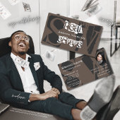 Stylish Brown Grey White met foto en monogram Visitekaartje