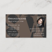 Stylish Brown Grey White met Photo Logo Monogram Visitekaartje (Achterkant)