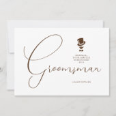 Stylish Brown Groomsman Wedding Simple Proposal  Kaart (Voorkant)