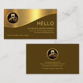 Stylish Brown Layer Gold Wave Chauffeur Visitekaartje (Voorkant / Achterkant)