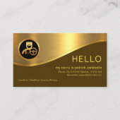Stylish Brown Layer Gold Wave Chauffeur Visitekaartje (Voorkant)