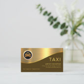 Stylish Brown Layer Gold Wave Taxi-driver Visitekaartje (Staand voorkant)