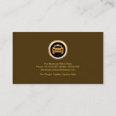 Stylish Brown Layer Gold Wave Taxi-driver Visitekaartje (Achterkant)