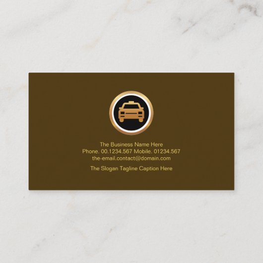 Stylish Brown Layer Gold Wave Taxi-driver Visitekaartje (Achterkant)