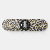 Stylish Brown Leopard print Happy 17th Birthday Persoonlijk Skateboard (Horizontaal)