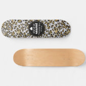 Stylish Brown Leopard print Happy 17th Birthday Persoonlijk Skateboard (Horizontaal)