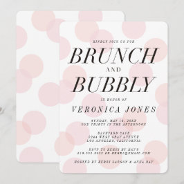 Stylish Brunch en Bubble Bridal Shower Invitation Kaart