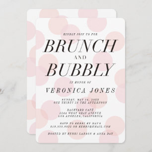 Stylish Brunch en Bubble Bridal Shower Invitation Kaart