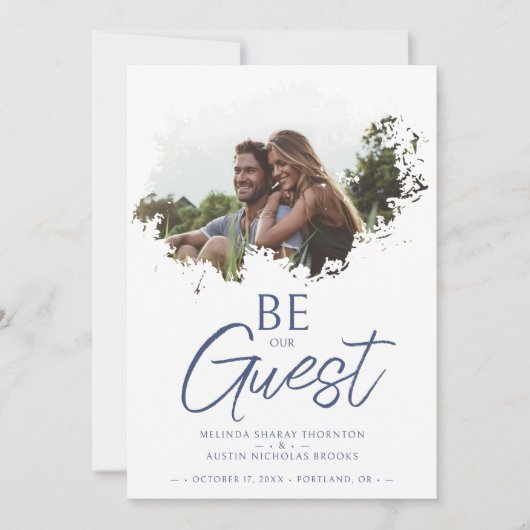 Stylish Brushstroke Grunge Splatter Dirty Stain Save The Date (Voorkant)