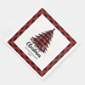 Stylish Buffalo Christmas Tree Napkin Template Servet (Hoek)