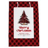 Stylish buffalo plaid gift bag Christmas custom Medium Cadeauzakje (Voorkant)