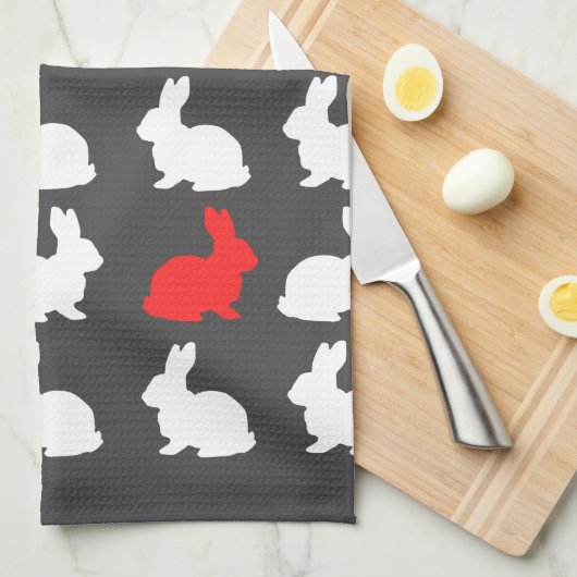 Stylish Bunny Bunnies Rabbits Pattern Theedoek (Quarter Fold)