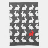 Stylish Bunny Bunnies Rabbits Pattern Theedoek (Verticaal)