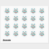 Stylish bunny ears Happy Easter Ronde Sticker (Vel)